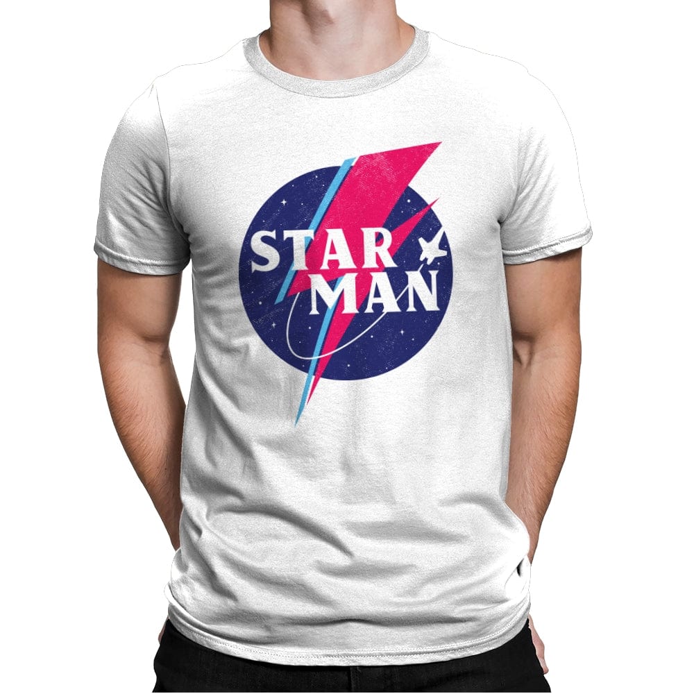 Starman - Mens Premium T-Shirts RIPT Apparel Small / White