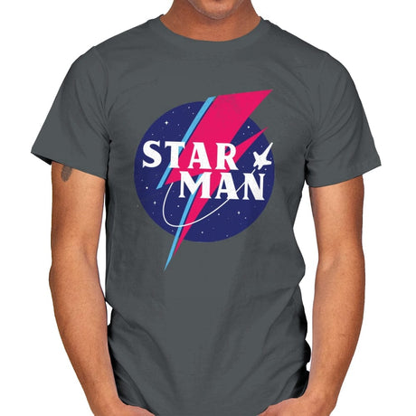 Starman - Mens T-Shirts RIPT Apparel Small / Charcoal