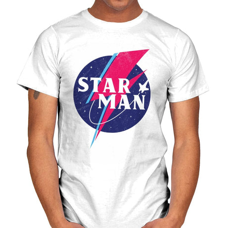 Starman - Mens T-Shirts RIPT Apparel Small / White
