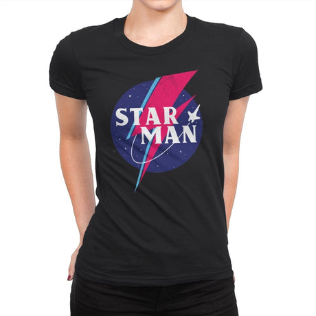 Starman - Womens Premium T-Shirts RIPT Apparel Small / Black