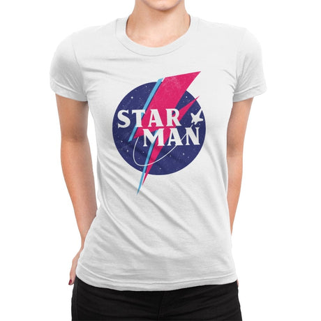 Starman - Womens Premium T-Shirts RIPT Apparel Small / White