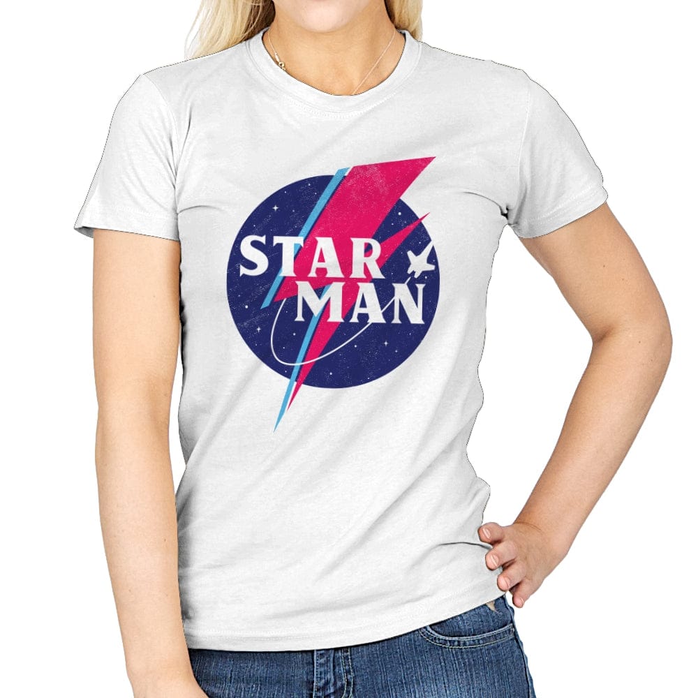 Starman - Womens T-Shirts RIPT Apparel Small / White
