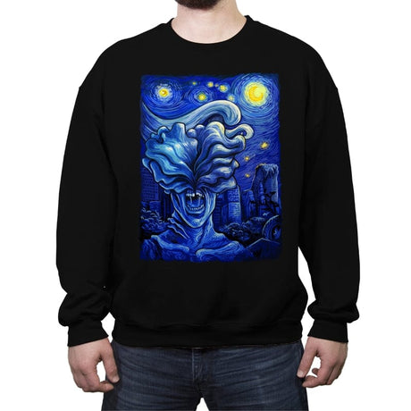 Starry Apocalypse - Crew Neck Sweatshirt Crew Neck Sweatshirt RIPT Apparel Small / Black
