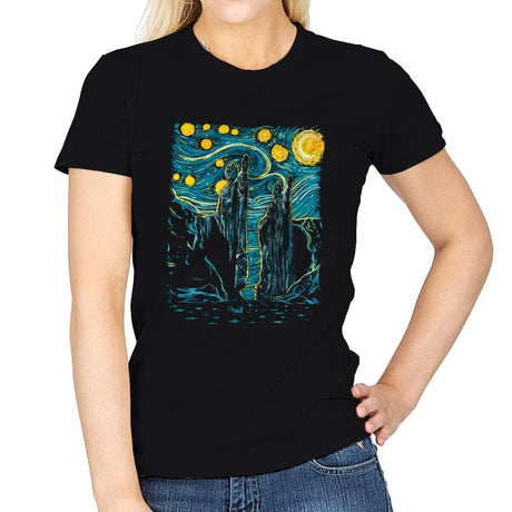 Starry Argonath - Womens T-Shirts RIPT Apparel Small / Black