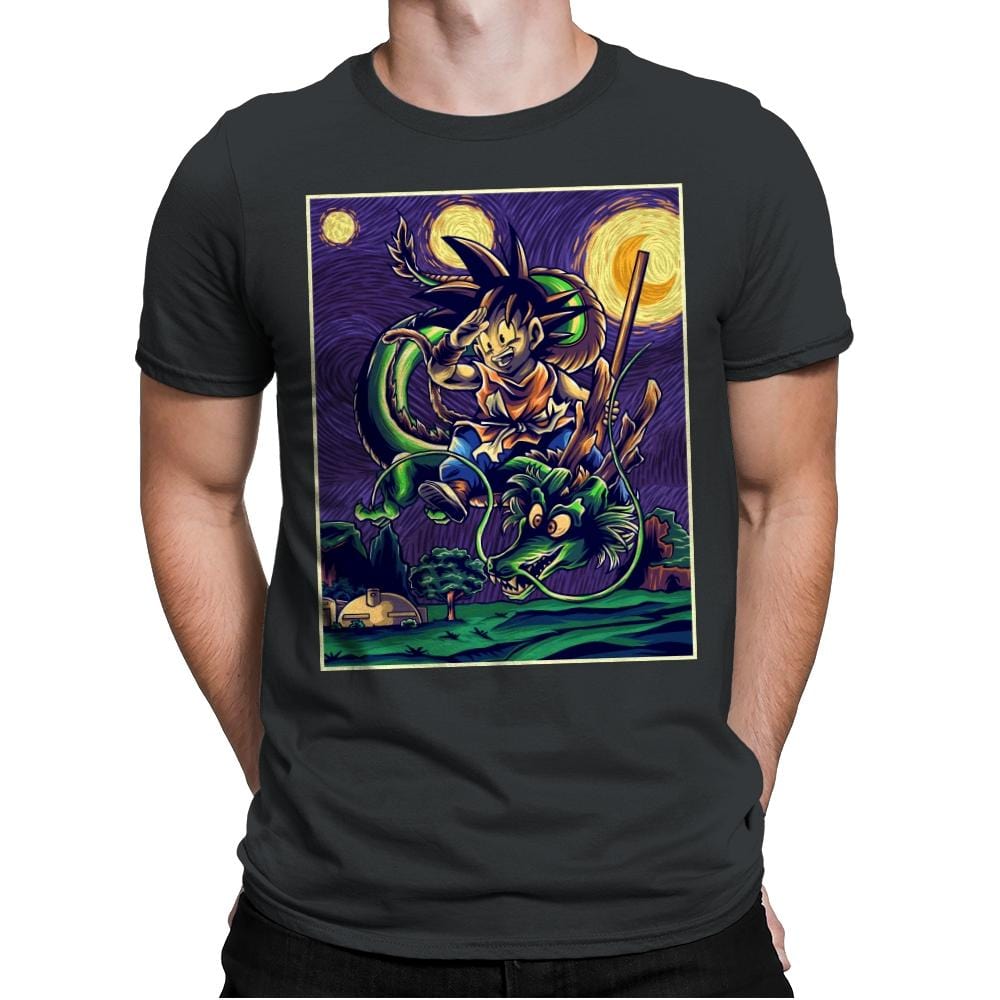 Starry Dragon - Mens Premium T-Shirts RIPT Apparel Small / Heavy Metal