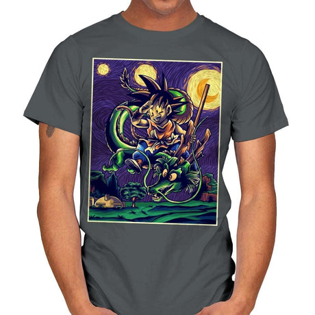 Starry Dragon - Mens T-Shirts RIPT Apparel Small / Charcoal