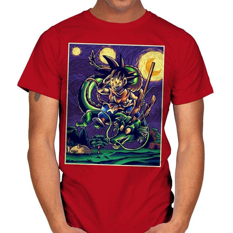 Starry Dragon - Mens T-Shirts RIPT Apparel Small / Red