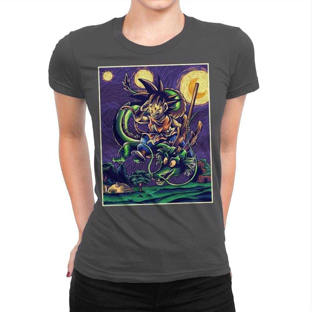 Starry Dragon - Womens Premium T-Shirts RIPT Apparel Small / Heavy Metal