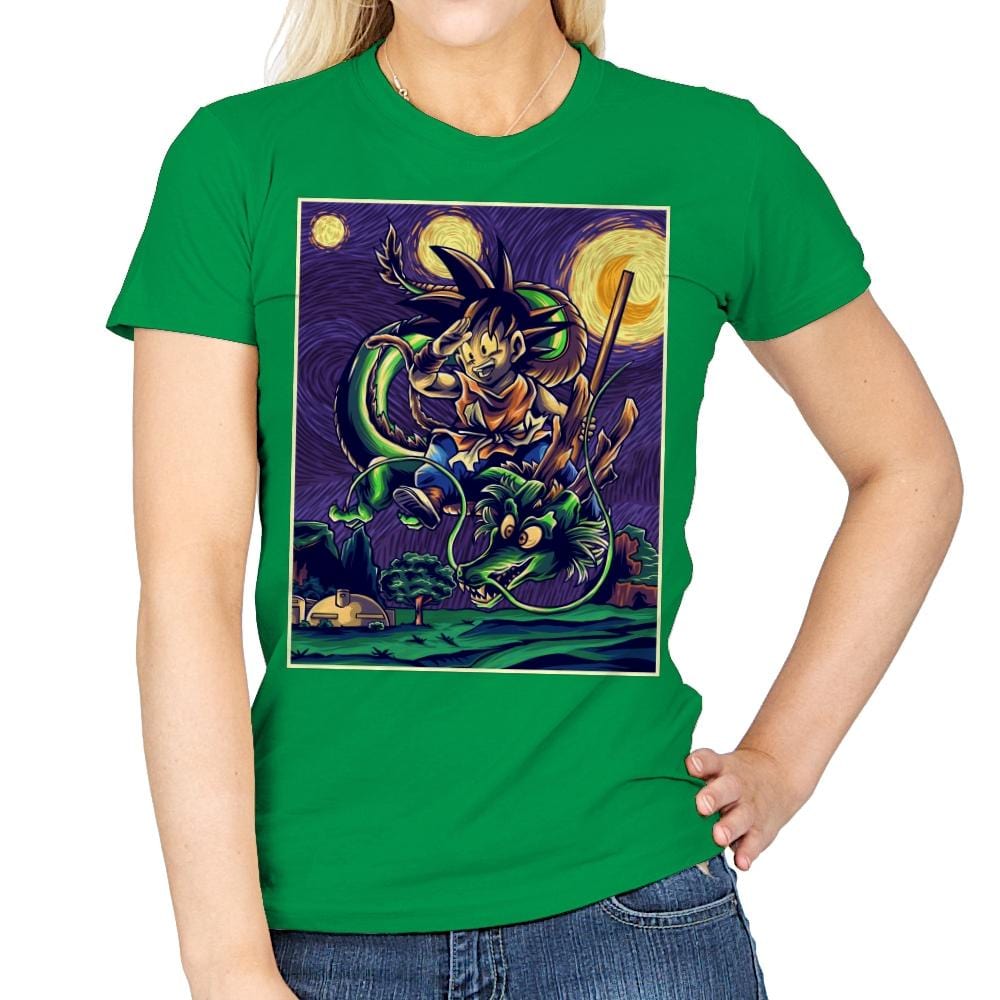 Starry Dragon - Womens T-Shirts RIPT Apparel Small / Irish Green