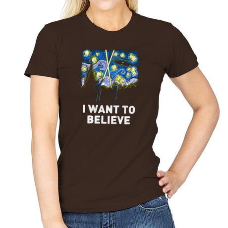 Starry Files Exclusive - Womens T-Shirts RIPT Apparel Small / Dark Chocolate