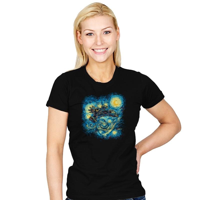 Starry Flight Reprint - Womens T-Shirts RIPT Apparel Small / Black