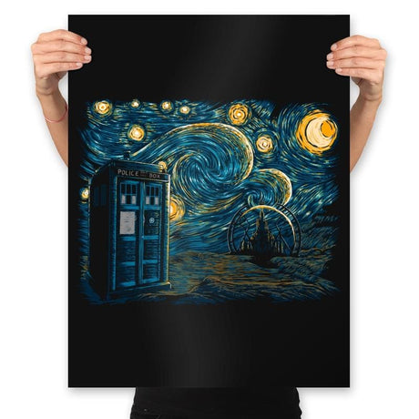 Starry Gallifrey - Prints Posters RIPT Apparel 18x24 / Black