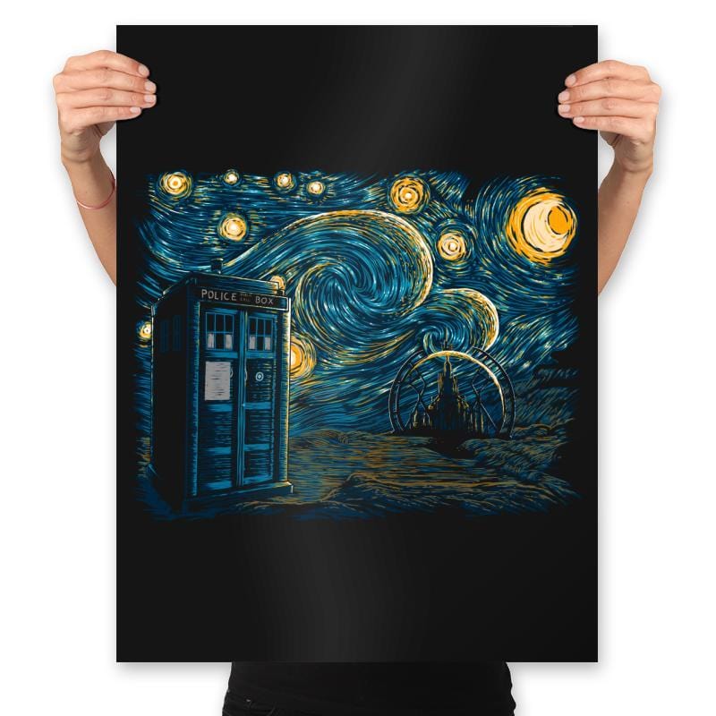 Starry Gallifrey - Prints Posters RIPT Apparel 18x24 / Black