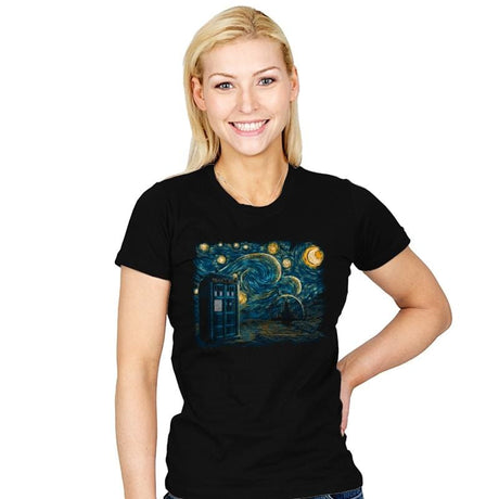Starry Gallifrey - Womens T-Shirts RIPT Apparel Small / Black