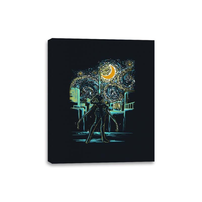 Starry Moon - Canvas Wraps Canvas Wraps RIPT Apparel 8x10 / Black