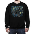 Starry Predator - Crew Neck Sweatshirt Crew Neck Sweatshirt RIPT Apparel Small / Black