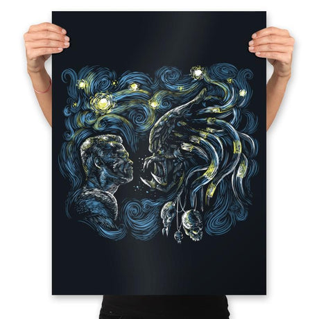 Starry Predator - Prints Posters RIPT Apparel 18x24 / Black