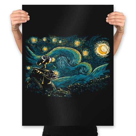 Starry Robot - Prints Posters RIPT Apparel 18x24 / Black