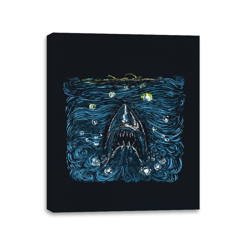 Starry Shark - Canvas Wraps Canvas Wraps RIPT Apparel 11x14 / Black