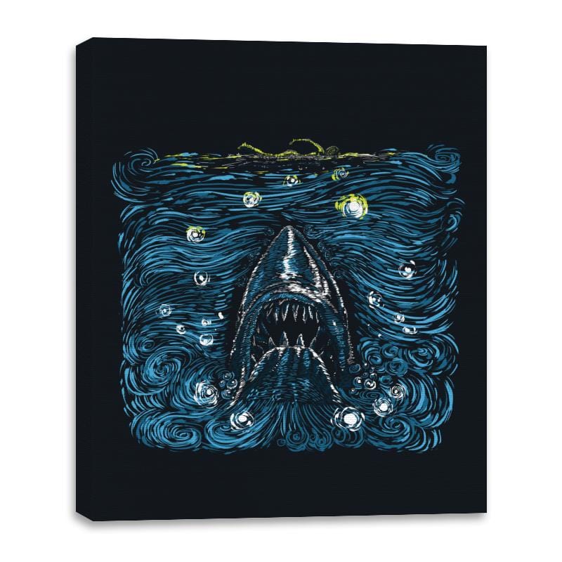 Starry Shark - Canvas Wraps Canvas Wraps RIPT Apparel 16x20 / Black