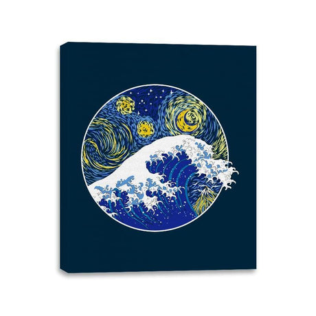 Starry Wave - Canvas Wraps Canvas Wraps RIPT Apparel 11x14 / Navy