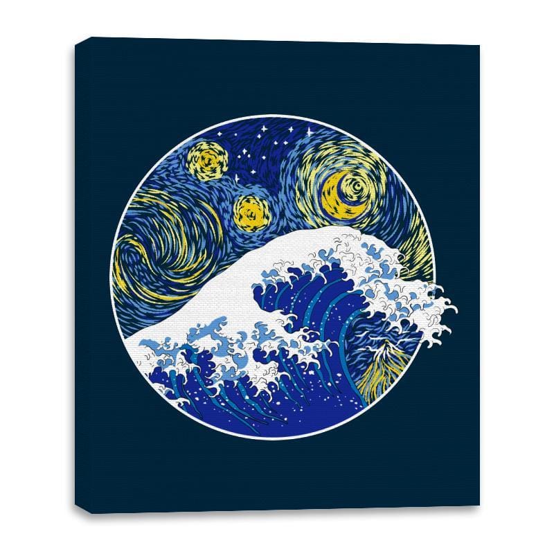 Starry Wave - Canvas Wraps Canvas Wraps RIPT Apparel 16x20 / Navy