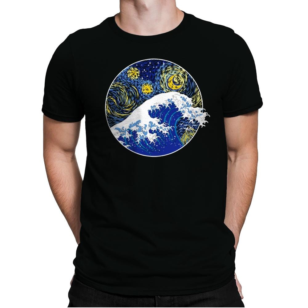 Starry Wave - Mens Premium T-Shirts RIPT Apparel Small / Black