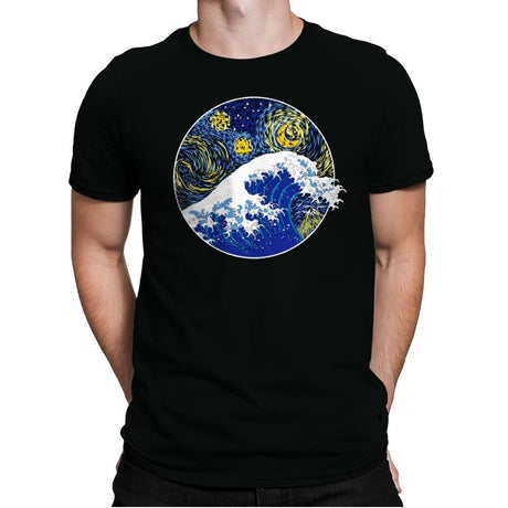 Starry Wave - Mens Premium T-Shirts RIPT Apparel Small / Black