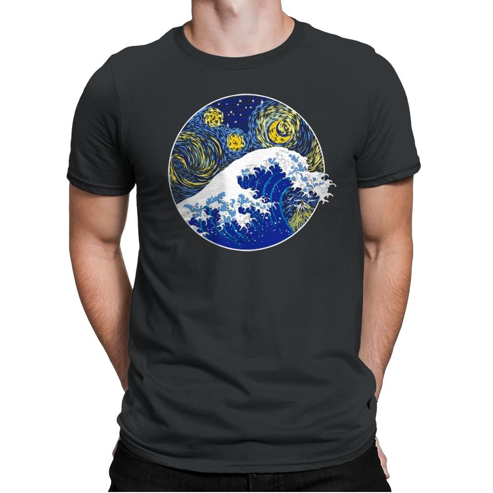 Starry Wave - Mens Premium T-Shirts RIPT Apparel Small / Heavy Metal