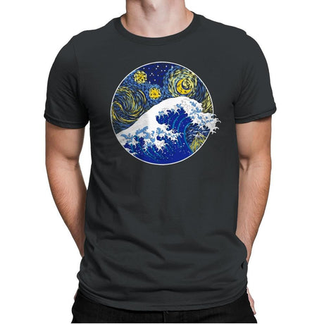 Starry Wave - Mens Premium T-Shirts RIPT Apparel Small / Heavy Metal