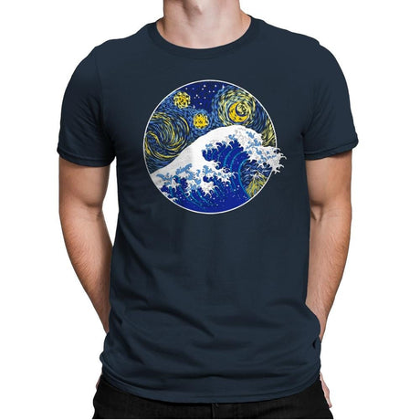 Starry Wave - Mens Premium T-Shirts RIPT Apparel Small / Indigo