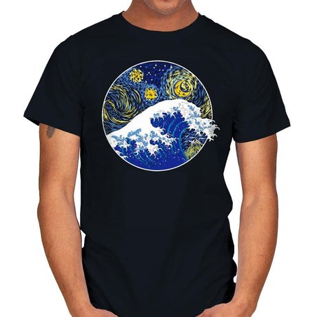 Starry Wave - Mens T-Shirts RIPT Apparel Small / Black