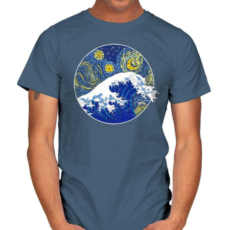 Starry Wave - Mens T-Shirts RIPT Apparel Small / Indigo Blue