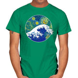 Starry Wave - Mens T-Shirts RIPT Apparel Small / Kelly Green