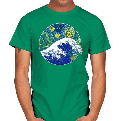 Starry Wave - Mens T-Shirts RIPT Apparel Small / Kelly Green