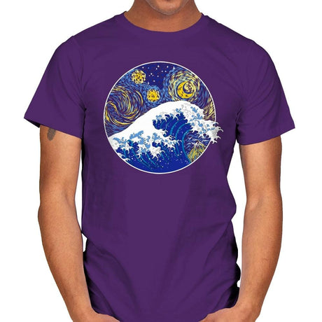 Starry Wave - Mens T-Shirts RIPT Apparel Small / Purple
