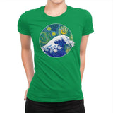 Starry Wave - Womens Premium T-Shirts RIPT Apparel Small / Kelly Green