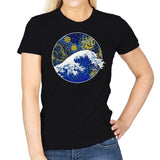 Starry Wave - Womens T-Shirts RIPT Apparel Small / Black