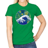 Starry Wave - Womens T-Shirts RIPT Apparel Small / Irish Green