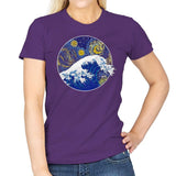 Starry Wave - Womens T-Shirts RIPT Apparel Small / Purple