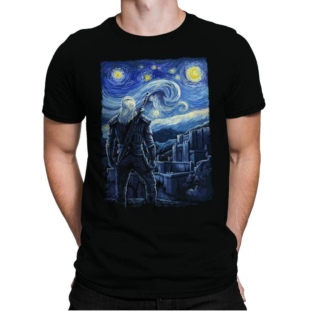 Starry Witcher - Mens Premium T-Shirts RIPT Apparel Small / Black