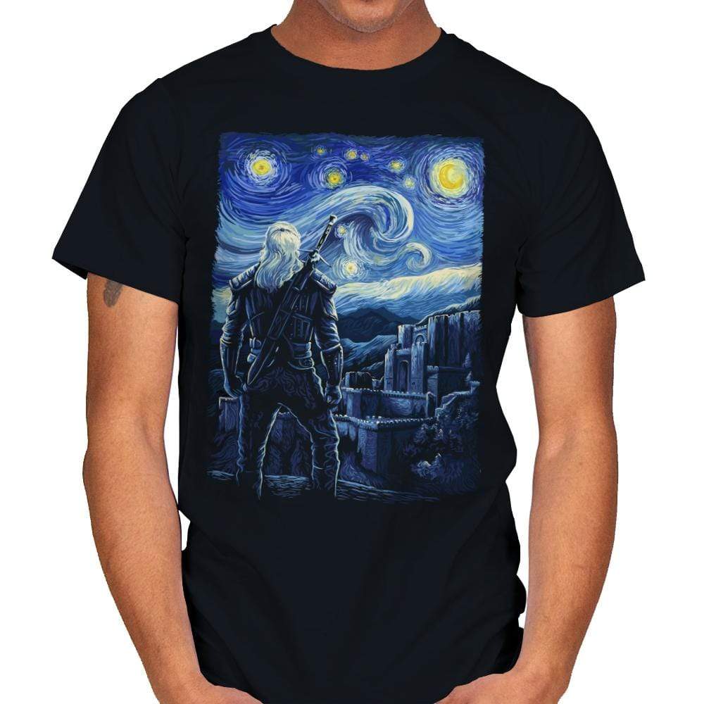 Starry Witcher - Mens T-Shirts RIPT Apparel Small / Black