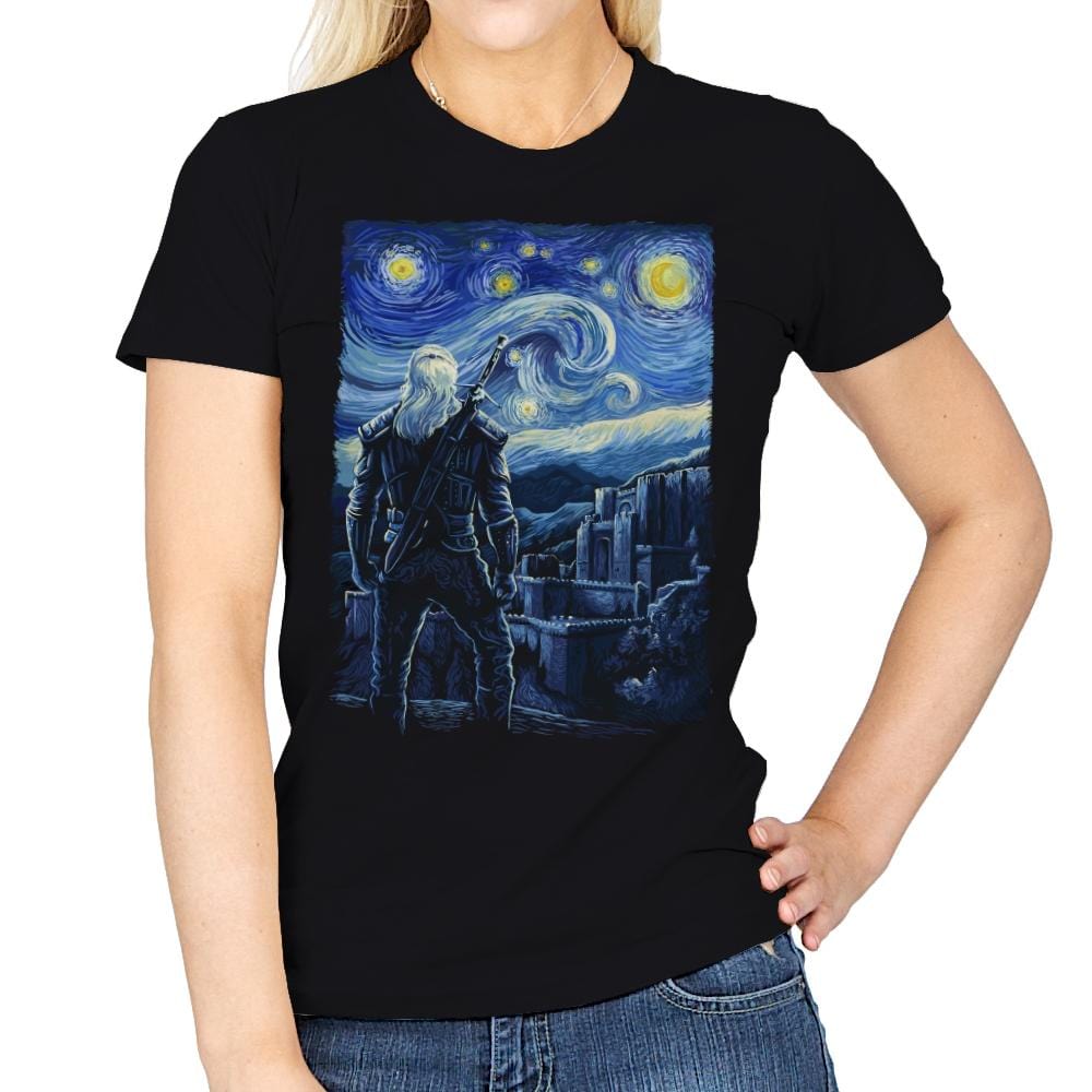 Starry Witcher - Womens T-Shirts RIPT Apparel Small / Black