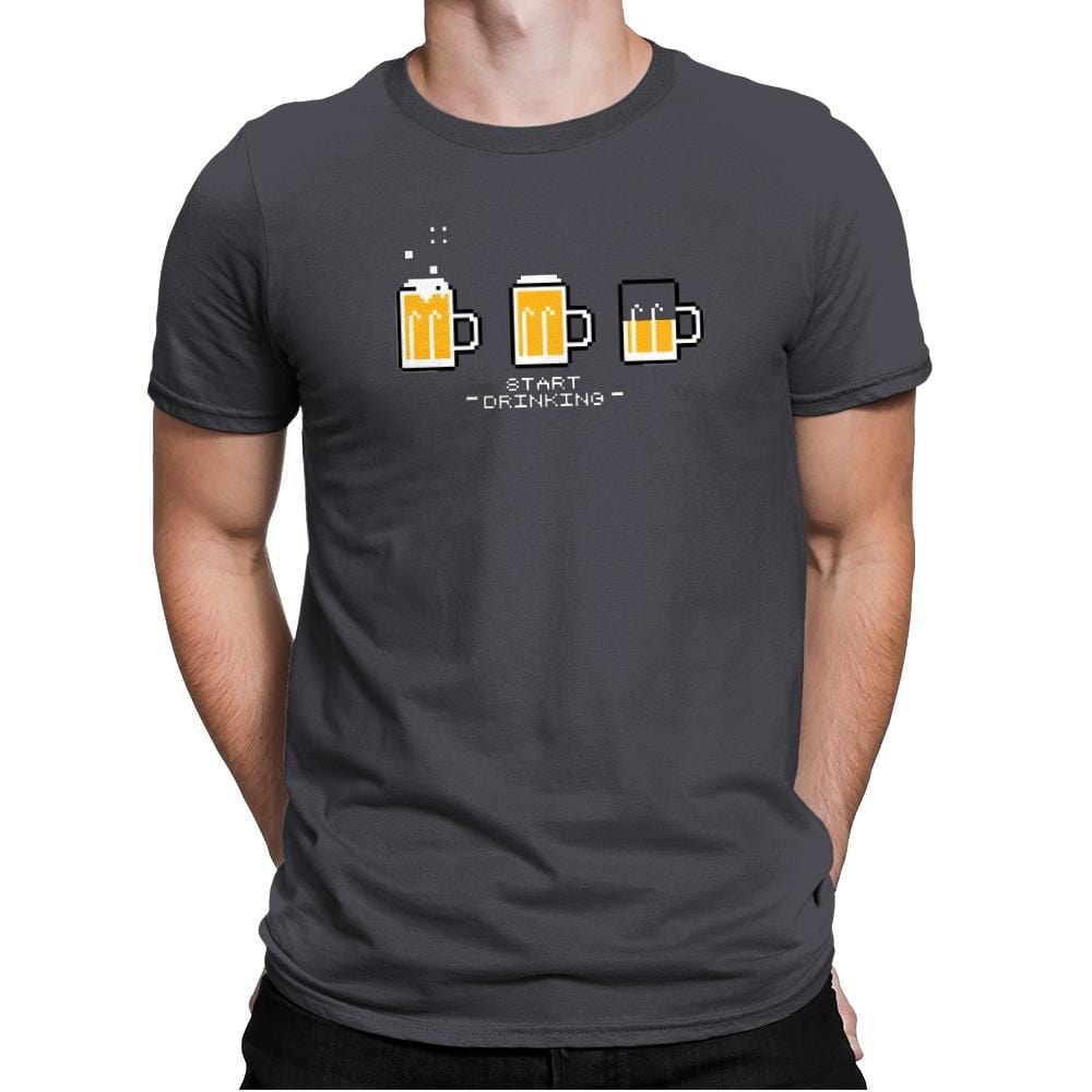Start Drinking Exclusive - Mens Premium T-Shirts RIPT Apparel Small / Heavy Metal