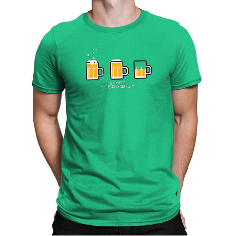 Start Drinking Exclusive - Mens Premium T-Shirts RIPT Apparel Small / Kelly Green