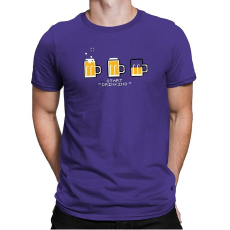 Start Drinking Exclusive - Mens Premium T-Shirts RIPT Apparel Small / Purple Rush