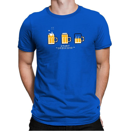 Start Drinking Exclusive - Mens Premium T-Shirts RIPT Apparel Small / Royal