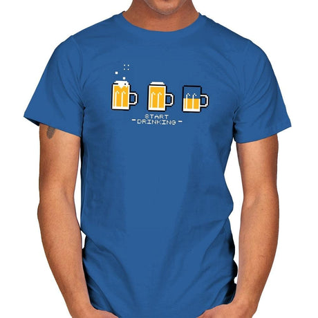 Start Drinking Exclusive - Mens T-Shirts RIPT Apparel Small / Royal