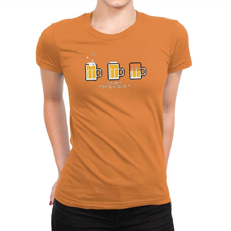 Start Drinking Exclusive - Womens Premium T-Shirts RIPT Apparel Small / Classic Orange