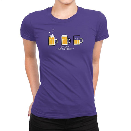 Start Drinking Exclusive - Womens Premium T-Shirts RIPT Apparel Small / Purple Rush